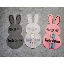 Osterhase aus Filz. Ostern,Hase .Für Geldgeschenke oder Praline. Geschenkidee grau,weiß oder rosa