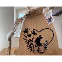 Osterhase aus Holz – Handgefertigte Dekofigur für den Frühling, Wohnzimmer & Ostertisch