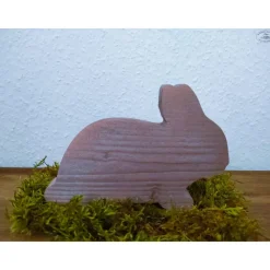 Osterhase aus Holz / Hase / natur oder metallic