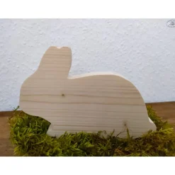 Osterhase aus Holz / Hase / natur oder metallic
