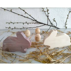 Osterhase aus Holz / Hase / natur oder metallic
