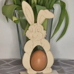 Osterhase aus Holz Osterdeko Aufsteller Hase Osterei – Geschenkidee Ostern Deko Birkenholz