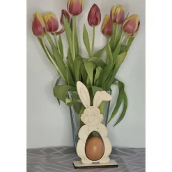 Osterhase aus Holz Osterdeko Aufsteller Hase Osterei – Geschenkidee Ostern Deko Birkenholz