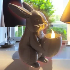 Osterhase aus PLA mit LED Teelichthalter – 3D gedruckte Deko, bemalbar & nachhaltig