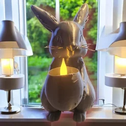 Osterhase aus PLA mit LED Teelichthalter – 3D gedruckte Deko, bemalbar & nachhaltig
