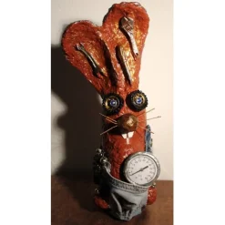 Osterhase AUTOSCHRAUBER-HASERL handgefertigte Künstler-Figur Osterdeko Geldgeschenk zu Ostern Oster-Dekoration