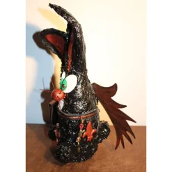 Osterhase DARK ANGELINO handgefertigte Künstler-Figur Osterdeko Geschenk für Gothic-Fans Geldgeschenk