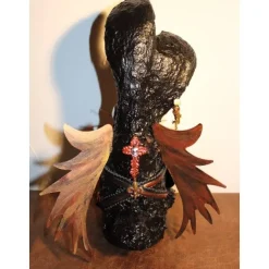 Osterhase DARK ANGELINO handgefertigte Künstler-Figur Osterdeko Geschenk für Gothic-Fans Geldgeschenk