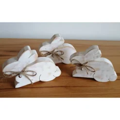 Osterhase 3er-Set *1,5 cm* aus Fichtenholz gesägt im Shabby-Look kaufen