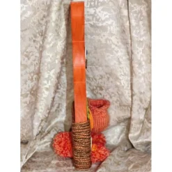 Osterhase Hasenfigur ORANGE zauberhafter Holzhase mit handgestrickten Accessoires bemalt mit Acrylfarben Osterdeko