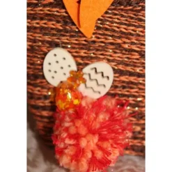 Osterhase Hasenfigur ORANGE zauberhafter Holzhase mit handgestrickten Accessoires bemalt mit Acrylfarben Osterdeko