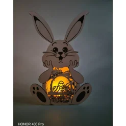Osterhase mit Beleuchtung, Deko,Ostern, Hase aus Holz ,Geschenk