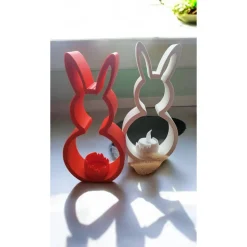 Osterhase mit LED Teelichthalter aus PLA – Nachhaltige Osterdeko, 22 cm hoch