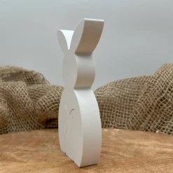 Osterhase mit Mini Hase aus Keramikpulver – moderne Osterdeko Hasenfigur Set