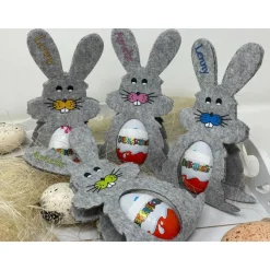 Osterhase mit namen aus Filz Ü-Ei halter eierhalter oster geschenk personalisiert osterei hell