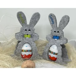 Osterhase mit namen aus Filz Ü-Ei halter eierhalter oster geschenk personalisiert osterei hell