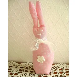 Osterhase ROMY-LANGOHR Stoffhase in rosa genäht von Hobbyhaus