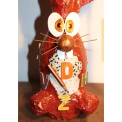 Osterhase RÄTSELHASE handgefertigte Künstler-Figur Osterdeko Geschenk für Rätselfreunde Geldgeschenk