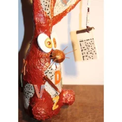Osterhase RÄTSELHASE handgefertigte Künstler-Figur Osterdeko Geschenk für Rätselfreunde Geldgeschenk