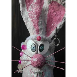Osterhase SCHNEEHASERL handgefertigte Künstler-Figur Osterdeko Geldgeschenk zu Ostern Osterhase Frühlingsdekoration