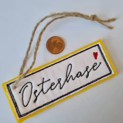 "Osterhase"-Geschenkanhänger aus Filz in GELB, von he-ART by helen hesse