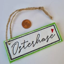 "Osterhase"-Geschenkanhänger aus Filz in GRÜN, von he-ART by helen hesse