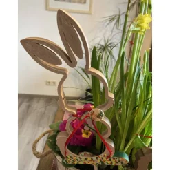 Osterhasen – Deko-Stecker, Pflanzenstecker mit Hasenmotiv, Verzierte Osterhasen-Stecker