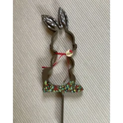 Osterhasen – Deko-Stecker, Pflanzenstecker mit Hasenmotiv, Verzierte Osterhasen-Stecker