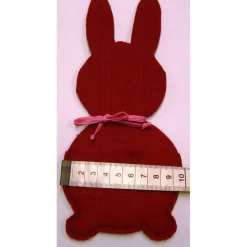 Osterhasen Filz mit Tasche personalisierbar mit Name Geldgeschenk Gutscheine-Verpackung graumeliert dunkelrot orange