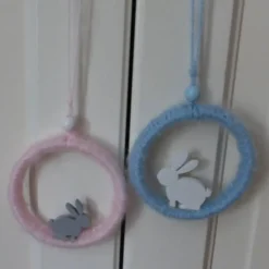 Osterhasen Hängedeko, Osterdekoration, Handarbeit, Upcycling-Idee hessmade