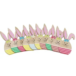 Osterhasen Holzanhänger 10er Set Stil A, Osterdeko zum Aufhängen, Osterdeko Holz