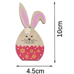 Osterhasen Holzanhänger 10er Set Stil B, Osterdeko zum Aufhängen, Osterdeko Holz