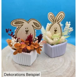 Osterhasen- Stecker "Vier Freunde" -Dein handgefertigtes Deko- Set aus Holz