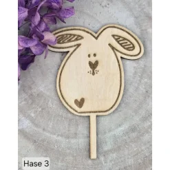 Osterhasen- Stecker "Vier Freunde" -Dein handgefertigtes Deko- Set aus Holz