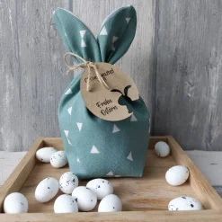 Osterhasenbeutel Stoff Blumen oder Dreieck