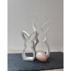 Osterhasen-Duo Soft Green & Weiß – Moderne Frühlingsdeko aus Profiplast 200, handgegossen