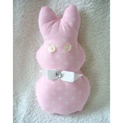Osterhase/Stoffhase in rosa mit Streublümchen genäht von Hobbyhaus