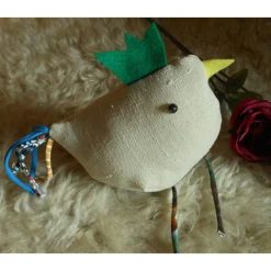 Osterhuhn Kantenhocker Frühlingsdeko – Handgemachtes Huhn aus Baumwolle & Filz, 20x11x11cm