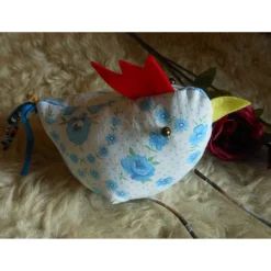 Osterhuhn Kantenhocker Frühlingsdeko – Handgemachtes Huhn aus Baumwolle & Filz, 20x11x11cm