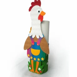 Osterhuhn mit Geschenkbox als Osternest, Osterkörbchen oder Frühlingsdeko, originelles Osternest, Tischdeko