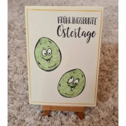 Osterkarte - Frühlingsbunte Ostertage - lustige Ostereier