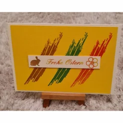 Osterkarte " Frohe Ostern " Hase , Blüte