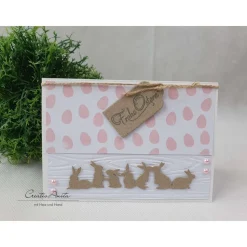 Osterkarte - Grußkarte Weiß-Rosa