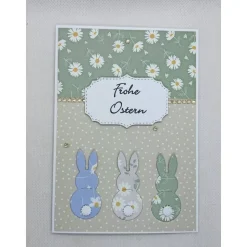 Osterkarte - Grußkarte zu Ostern, Hasen, Frohe Ostern