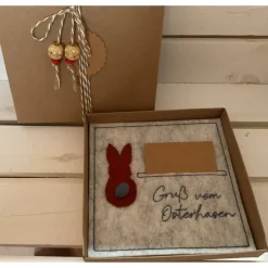 OSTERKARTE AUS FILZ, Geldgeschenk, Geschenkbox, Gutscheinbox, ... Gutschein, ...OSTERN...OSTERHASE...