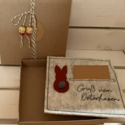 OSTERKARTE AUS FILZ, Geldgeschenk, Geschenkbox, Gutscheinbox, ... Gutschein, ...OSTERN...OSTERHASE...