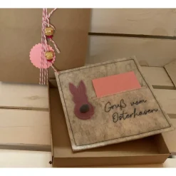 OSTERKARTE AUS FILZ, Geldgeschenk, Geschenkbox, Gutscheinbox, ... Gutschein, ...OSTERN...OSTERHASE...