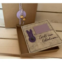 OSTERKARTE AUS FILZ, Geldgeschenk, Geschenkbox, Gutscheinbox, ... Gutschein, ...OSTERN...OSTERHASE...