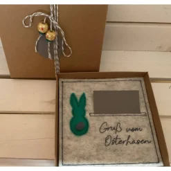 OSTERKARTE AUS FILZ, Geldgeschenk, Geschenkbox, Gutscheinbox, ... Gutschein, ...OSTERN...OSTERHASE...