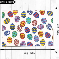 Osterkarte Bunte Ostereier | Handgemachte Grußkarte DIN A6 | Inkl. Kraftpapier-Umschlag